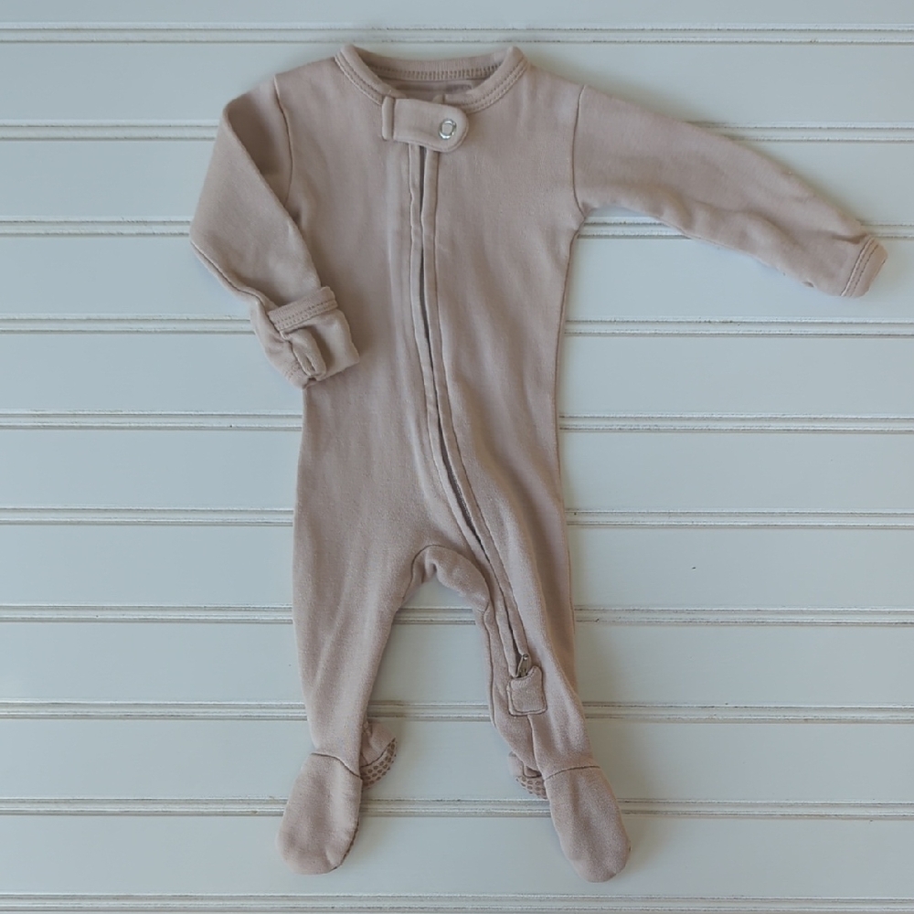 L'ovedbaby Tan One Piece Footies with Full-Length Zipper